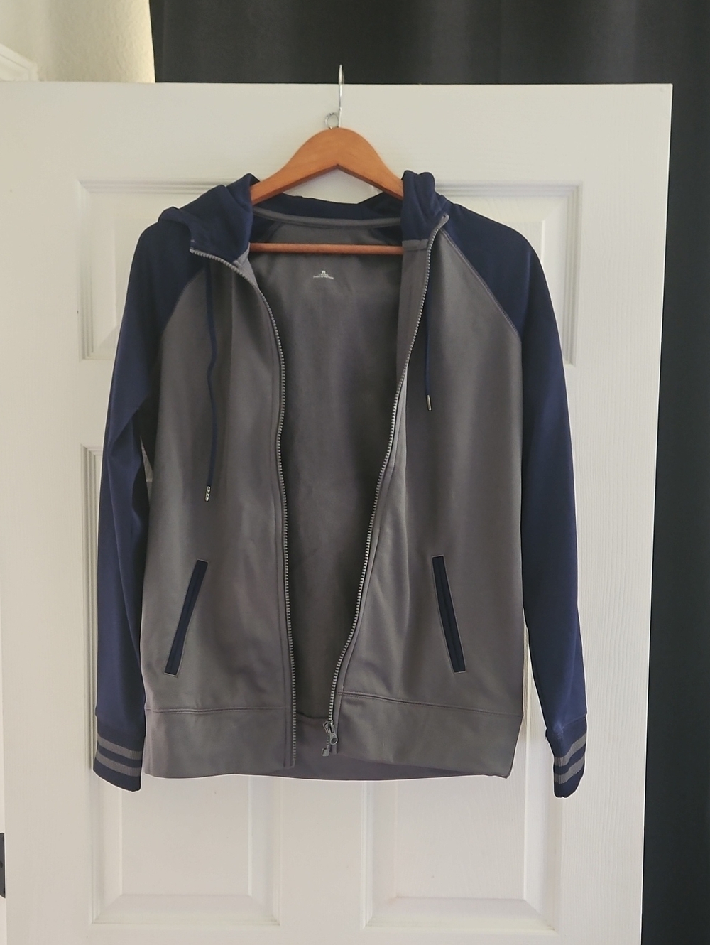 Blue Origin Women's Hooded Zip Jacket - Gray & Navy-Size Medium